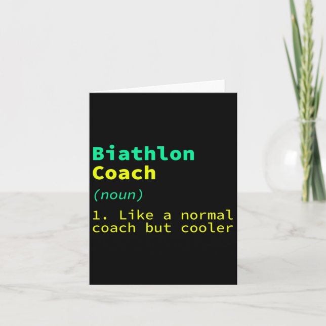 Biathlon Coach Definition Funny Biathlete Humour 1 Card (Front)