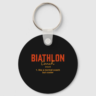 Biathlon Coach Definition Funny Biathlete Humour 2 Keychain