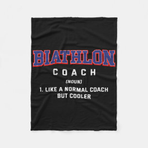 Biathlon Coach Definition Funny Biathlete Humour 3 Fleece Blanket