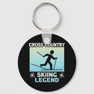 Biathlon Cross Country Skiing Legend Cross Country Keychain