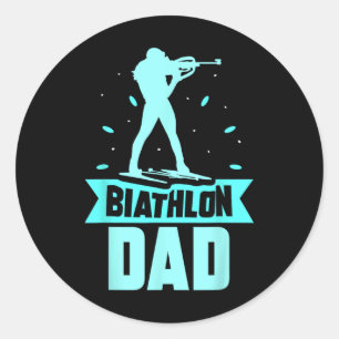 Biathlon Dad Sports Biathlete Biathlons Father Dad Classic Round Sticker