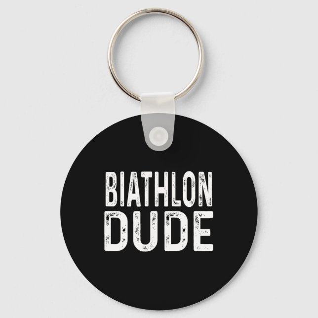 Biathlon Dude Distressed Sprint Pursuit Relay Trac Keychain (Front)