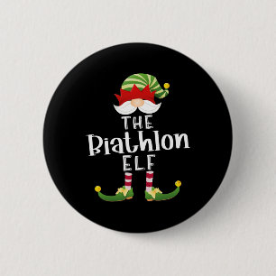 Biathlon Elf Group Christmas Funny Pajama Party  2 Inch Round Button