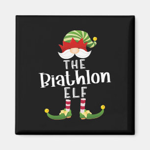 Biathlon Elf Group Christmas Funny Pajama Party Magnet