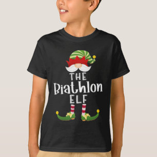 Biathlon Elf Group Christmas Funny Pajama Party T-Shirt