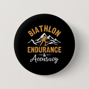 Biathlon Endurance Accuracy Biathlete Skiing Shoot 2 Inch Round Button