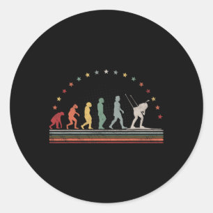 Biathlon Evolution Retro Ski Hob Classic Round Sticker