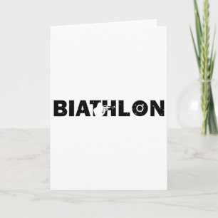 Biathlon Funny Biathlete Shooting Skiing Target Sp Card