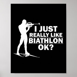 Biathlon Funny Prone Position Biathlete Shooting S Poster