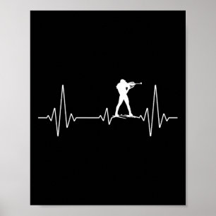 Biathlon Heartbeat Biathlon Fan Design Winter  Poster