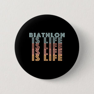 Biathlon Is Life Retro Colour Words 2 Inch Round Button