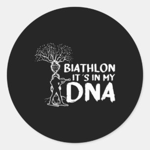 Biathlon It´s In My Dna Motive For A Biathlete 3 Classic Round Sticker