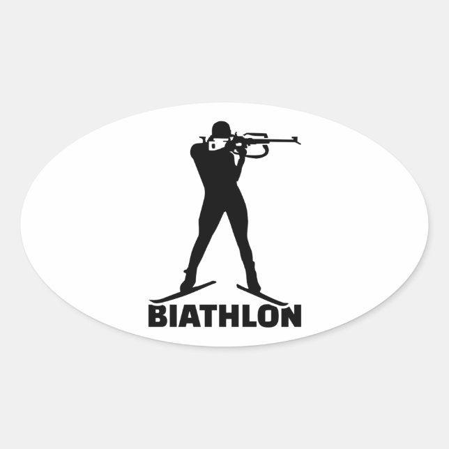 Biathlon Oval Sticker (Front)