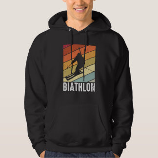 Biathlon retro winter sports biathlete skier mount hoodie