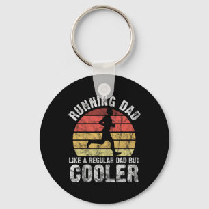 Biathlon Runner Marathon Running Dad Father's Day Keychain