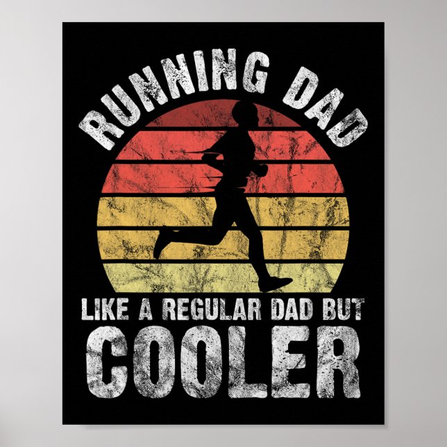Biathlon Runner Marathon Running Dad Father's Day  Poster (Front)