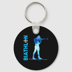 Biathlon Shooting And Skiing Winter Sports Keychain