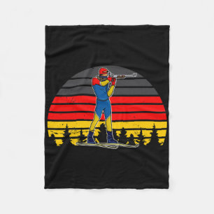 Biathlon Ski Skier Cross-country Ski Trail 1 Fleece Blanket