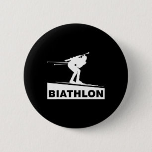 Biathlon Ski Skier Winter Sports Cross-country Ski 2 Inch Round Button