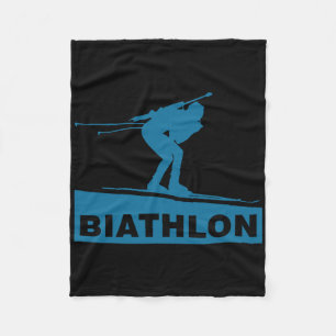 Biathlon Ski Skier Winter Sports Cross-country Ski Fleece Blanket