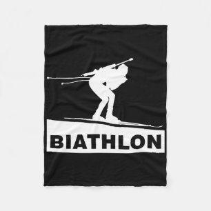 Biathlon Ski Skier Winter Sports Cross-country Ski Fleece Blanket