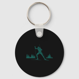 Biathlon Ski Skier Winter Sports Cross-country Ski Keychain