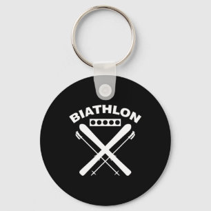 Biathlon Ski Skier Winter Sports Cross-country Ski Keychain