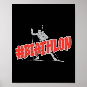 Biathlon Ski T Shirt Cross Country Skiing Winter S Poster