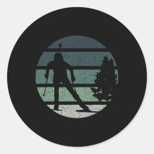 Biathlon Ski Winter Sports Retro Vintage 1 Classic Round Sticker