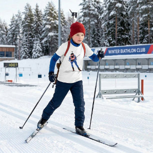 Biathlon Skier Winter Sports Athlete in Action T-Shirt