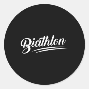 Biathlon Skiing Biathlete Shooting Classic Round Sticker