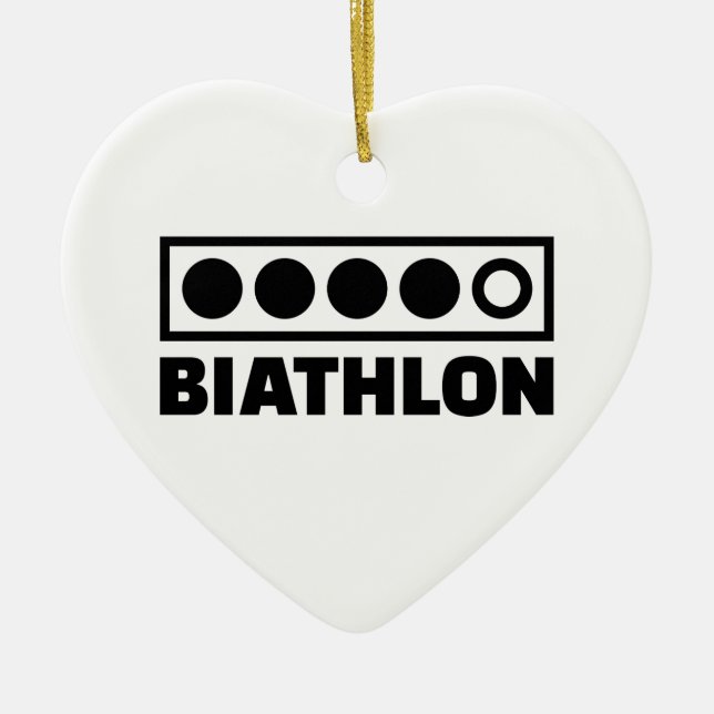 Biathlon target ceramic ornament (Front)