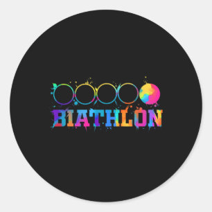 Biathlon Target Shooting Stand Gift Classic Round Sticker