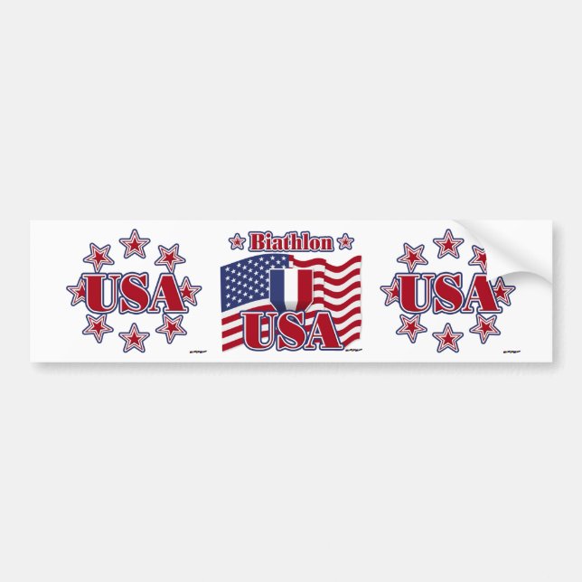 Biathlon USA Bumper Sticker (Front)