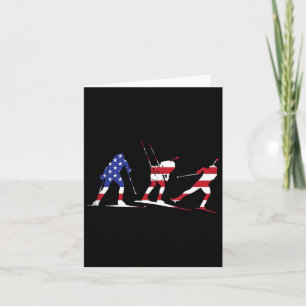 Biathlon Usa Flag Design For Winter Sports For Wom Card
