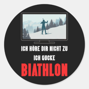 Biathlon Winter Sport Design Saying Ski Skier Gift Classic Round Sticker
