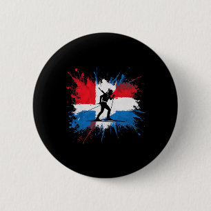 Biathlon Winter Sport Skiing Riffle Shooting Biath 2 Inch Round Button