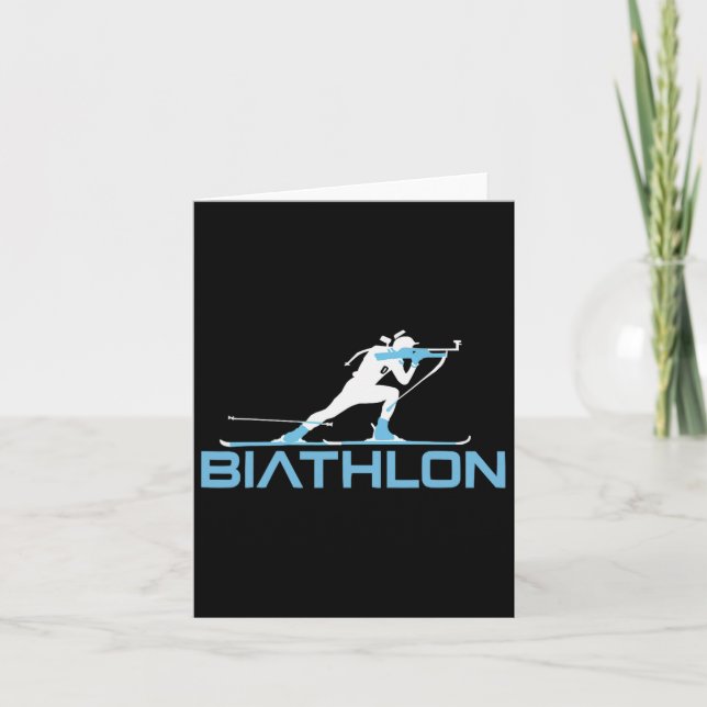 Biathlon Winter Sport Skiing Riffle Shooting Biath Card (Front)