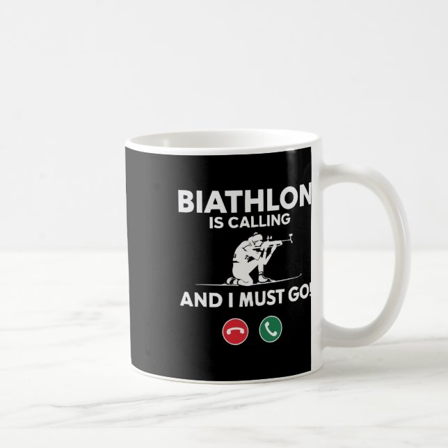 Biathlon Winter Sport Skiing Riffle Shooting Biath Coffee Mug (Right)