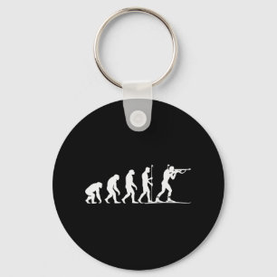 Biathlon Winter Sport Skiing Riffle Shooting Biath Keychain