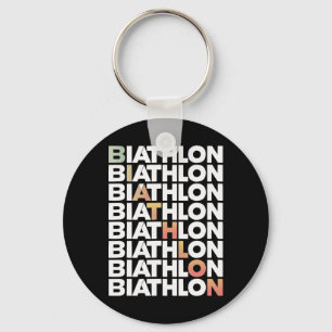 Biathlon Winter Sport Skiing Riffle Shooting Biath Keychain
