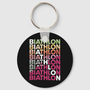 Biathlon Winter Sport Skiing Riffle Shooting Biath Keychain