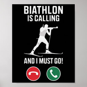 Biathlon Winter Sport Skiing Riffle Shooting Biath Poster