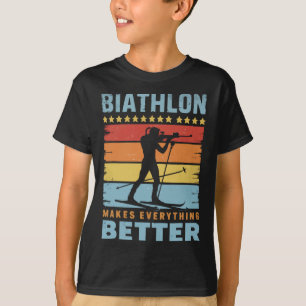 Biathlon Winter Sport Skiing Riffle Shooting Biath T-Shirt