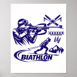 Biathlon winter sports cross country skiing poster