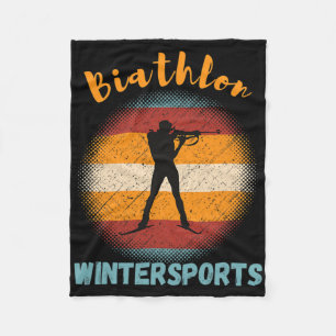 Biathlon Winter Sports Cross-country Skiing Rifle Fleece Blanket