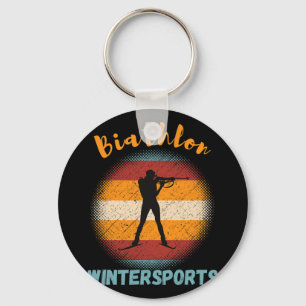 Biathlon Winter Sports Cross-country Skiing Rifle Keychain