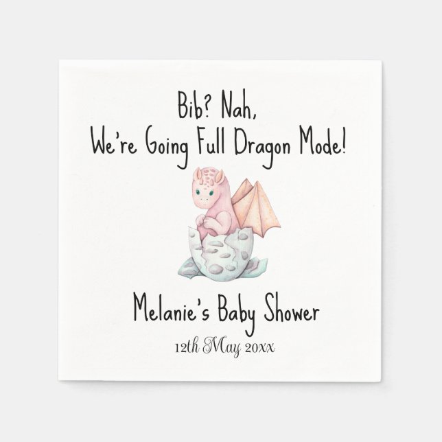 Bib? Nah, We're Going Dragon Mode!  Napkin (Front)