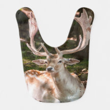 bib photo stag under wood