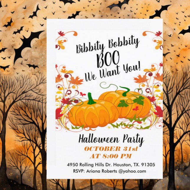 Bibbity Bobbity Boo Halloween Invitation (Creator Uploaded)